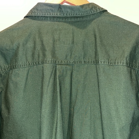 Army Green Button Down Shirt Shacket - Picture 7 of 8